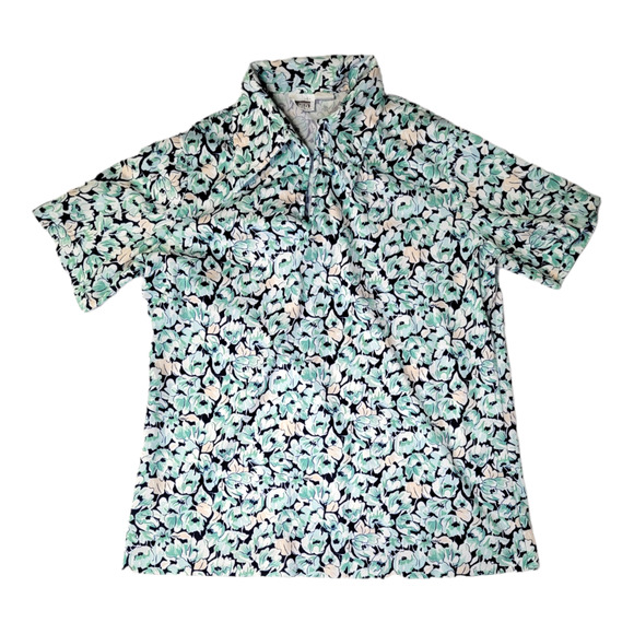 Vintage Women’s Polyester Floral Montgomery Ward Collared Shirt - Picture 1 of 3